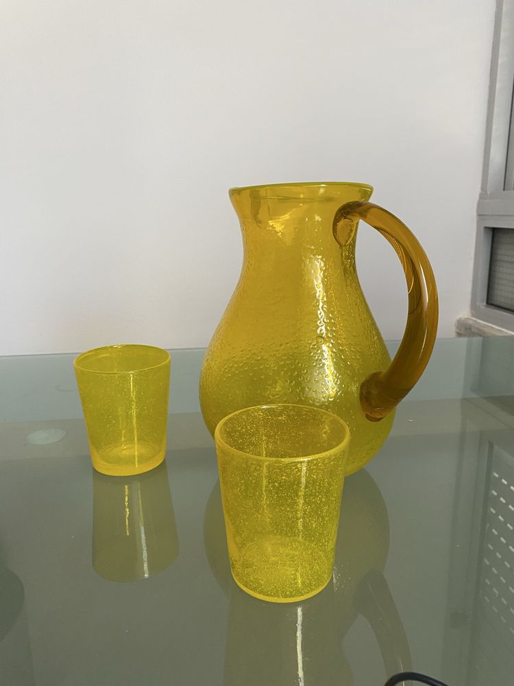 Jarro e copos Amarelo
