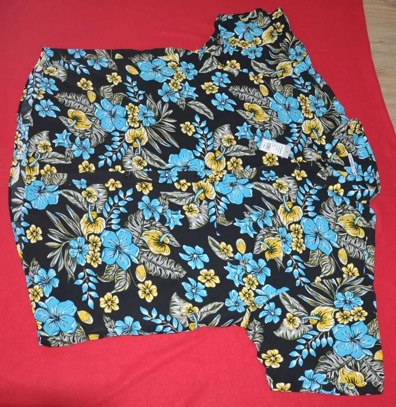 NOWA duża koszula Dressmann 57-58 ( 8 XL ) z krótkim rękawem, kolorowa
