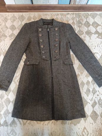 Płaszcz w stylu militarnym Wełna wool Zara rozmiar M