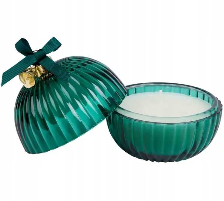 Świece Zapachowe Świąteczne w Szklanej Bombce 150g Jagoda