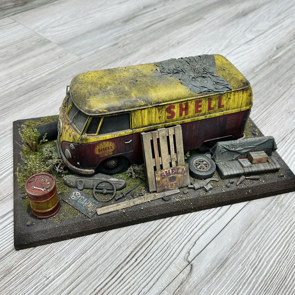 Diorama VW T1 “Pão de Forma” Escala 1/18 – Decoração Shell