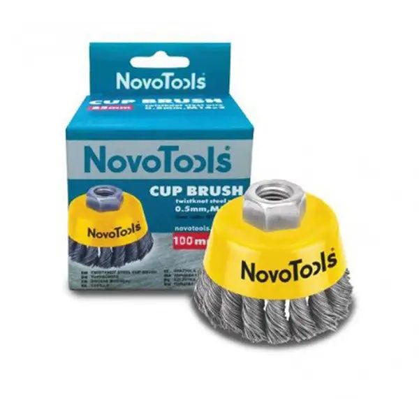 Щітка торцева для УШМ NOVOTOOLS 75мм плет. сталь