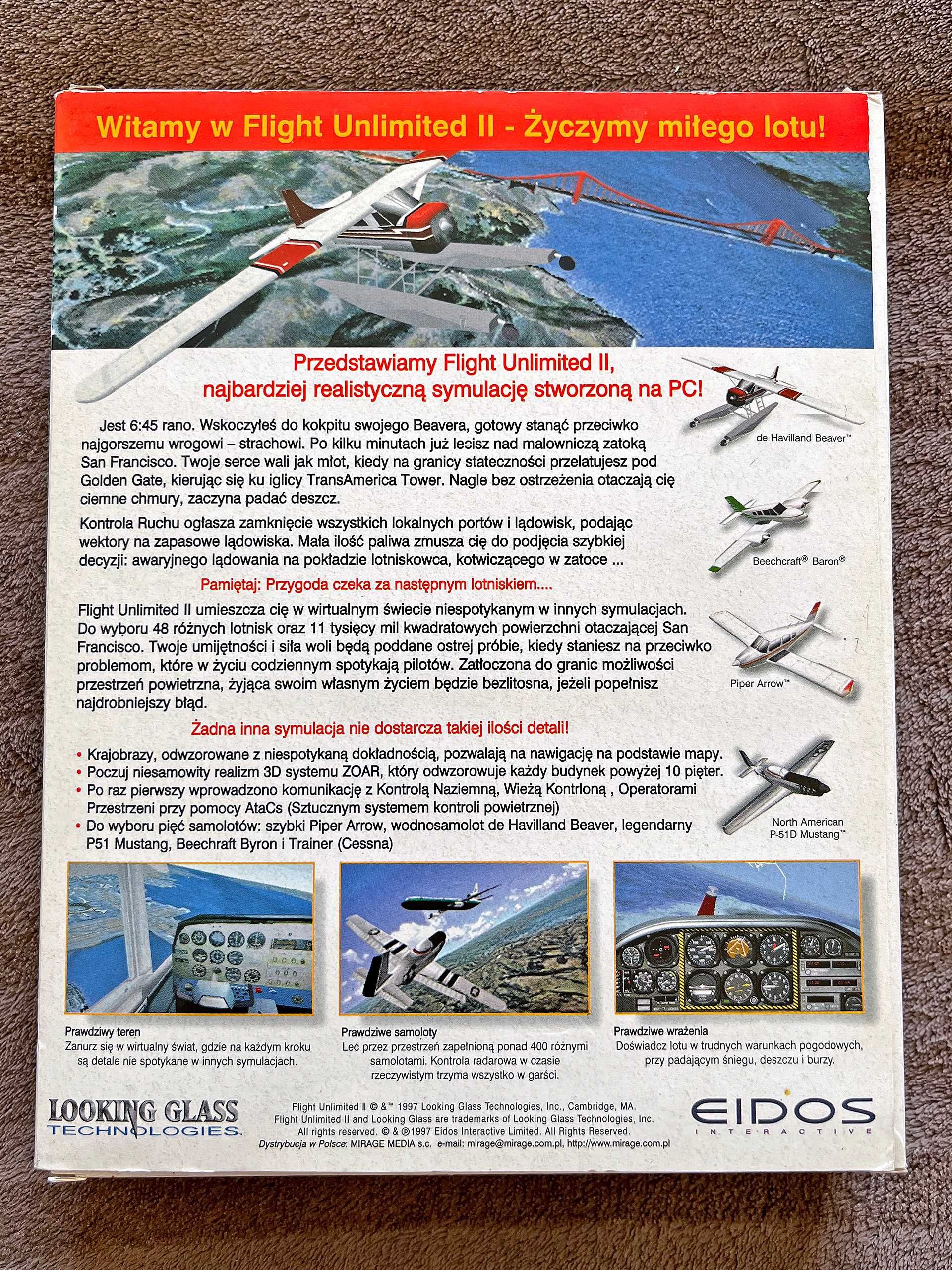 FLIGHT UNLIMITED II - 1997 - PC CD - Big Box - Wydanie Polskie / PL