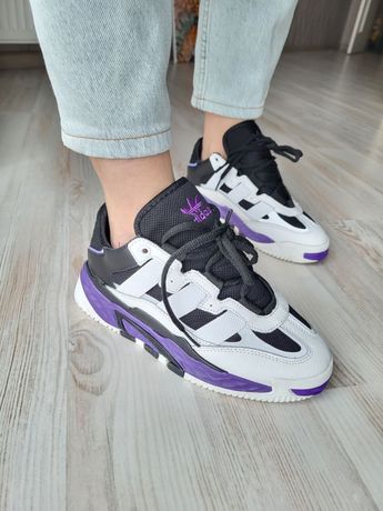 Мужские Женские кроссовки Adidas Niteball Purple Black найтбол