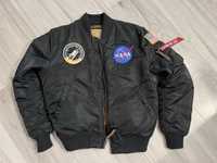 Czarna kurtka Alpha Industries MA-1 VF59 NASA Flyers roz. M