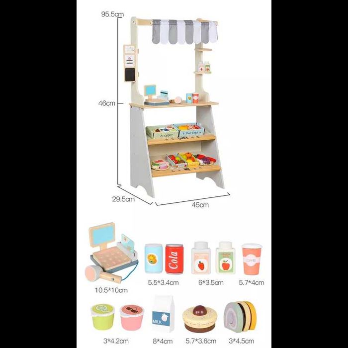 OGROMNY Sklep Drewniany Warzywniak Supermarket AKCESORIA