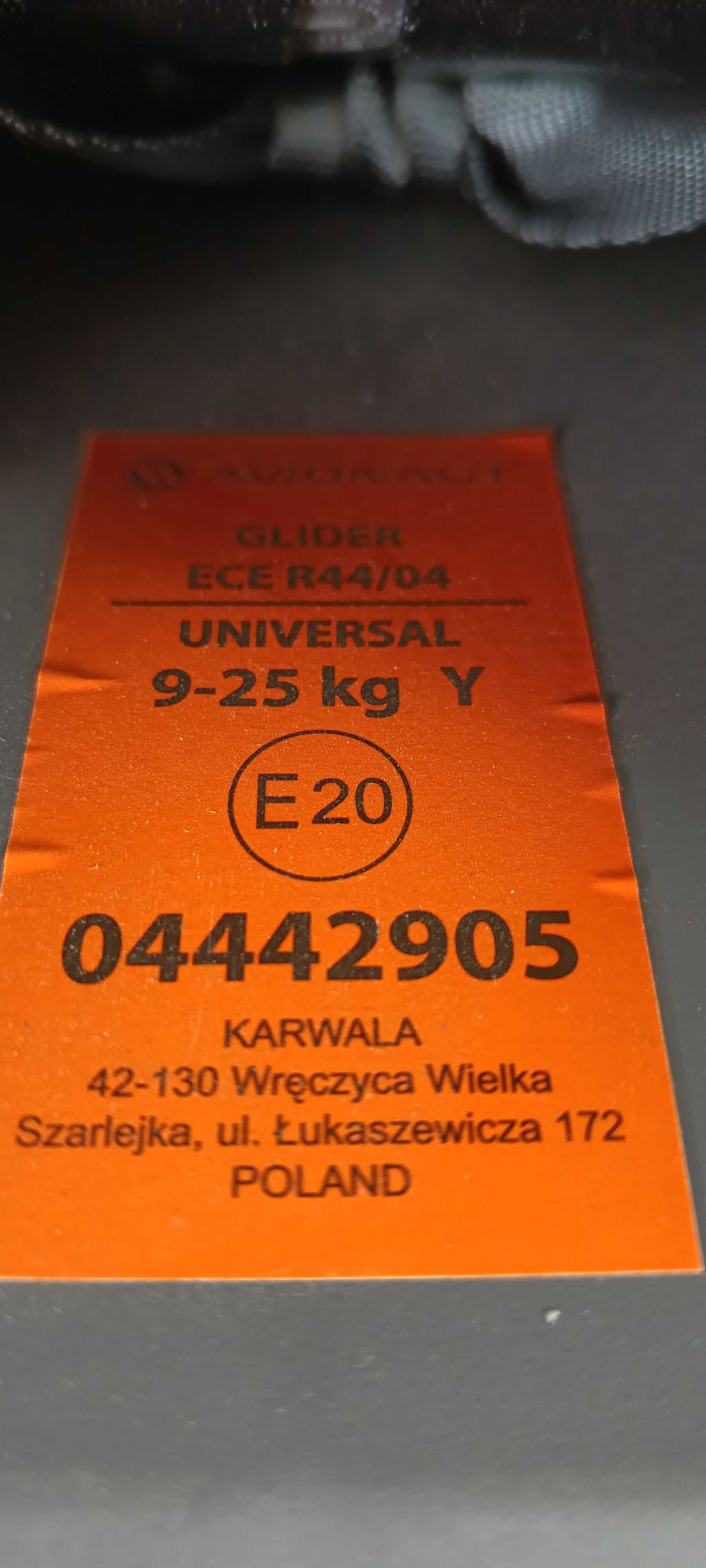 Fotelik Avionaut Glider 9-25 nowy montaż pasem