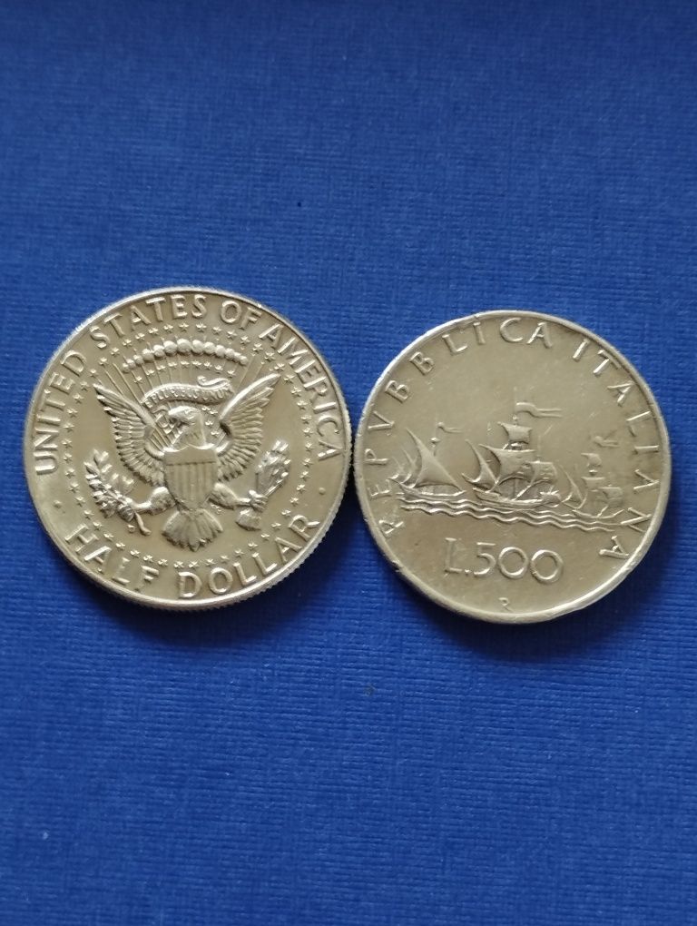 Серебряные монеты.США.Италия.Польша.