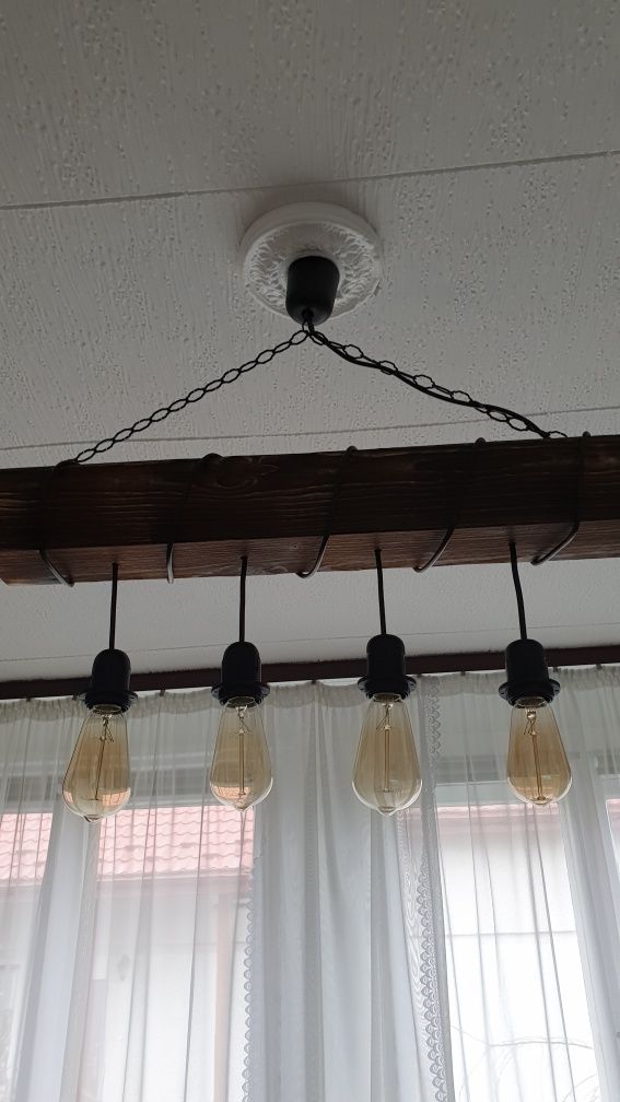 Lampa wisząca stara belka retro vintage rustykalna loft