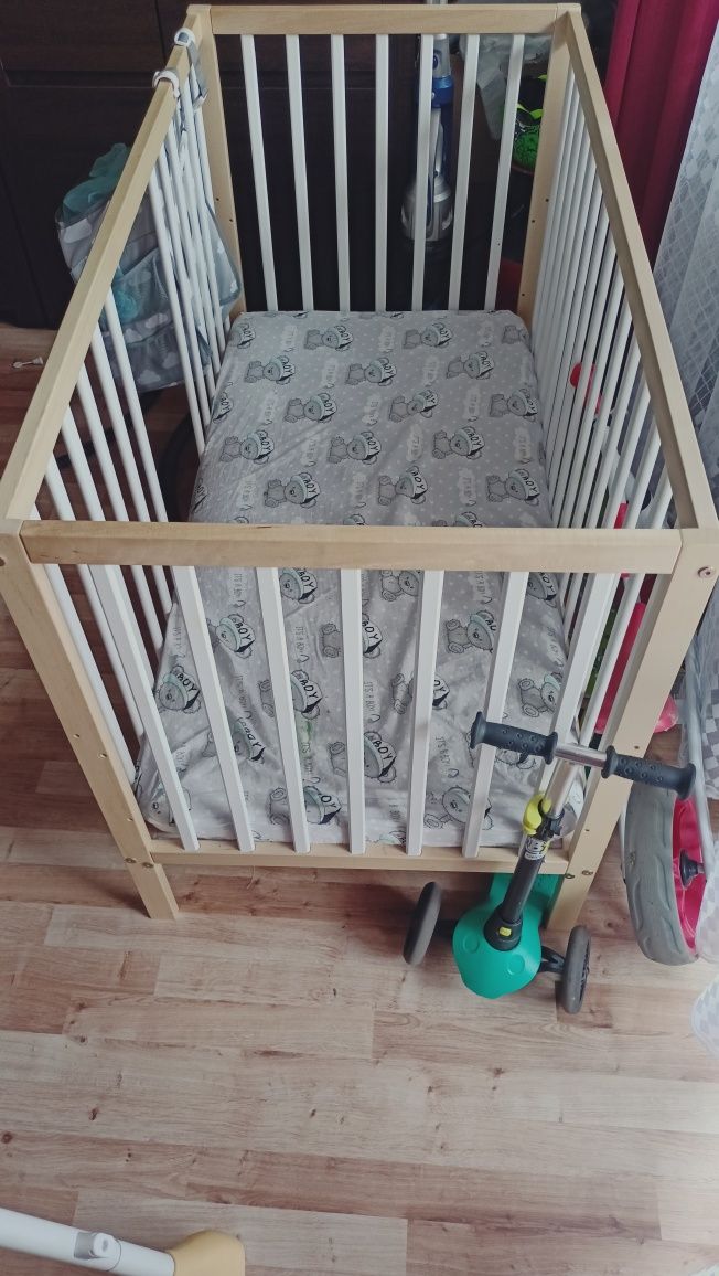 IGA Łóżeczko z Barierką Sosnowe Styl Skandynawski