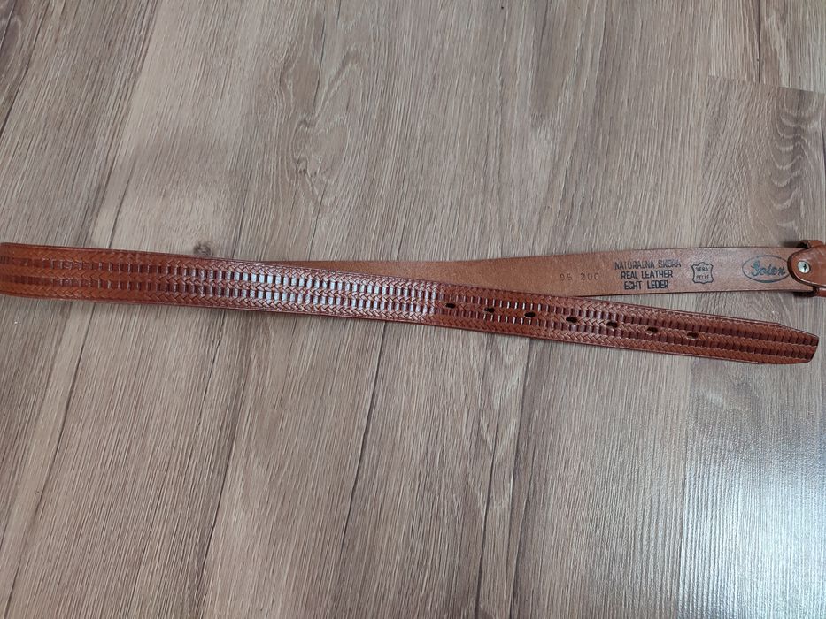 Pasek ze skóry naturalnej brązowy 95cm