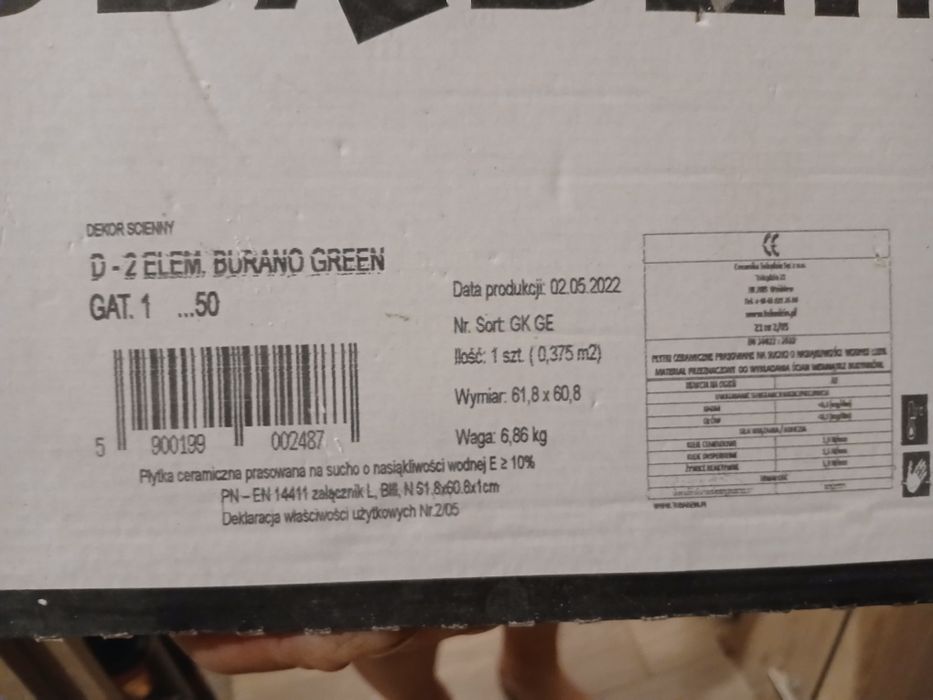 Tubądzin Burano Green dekor komplet