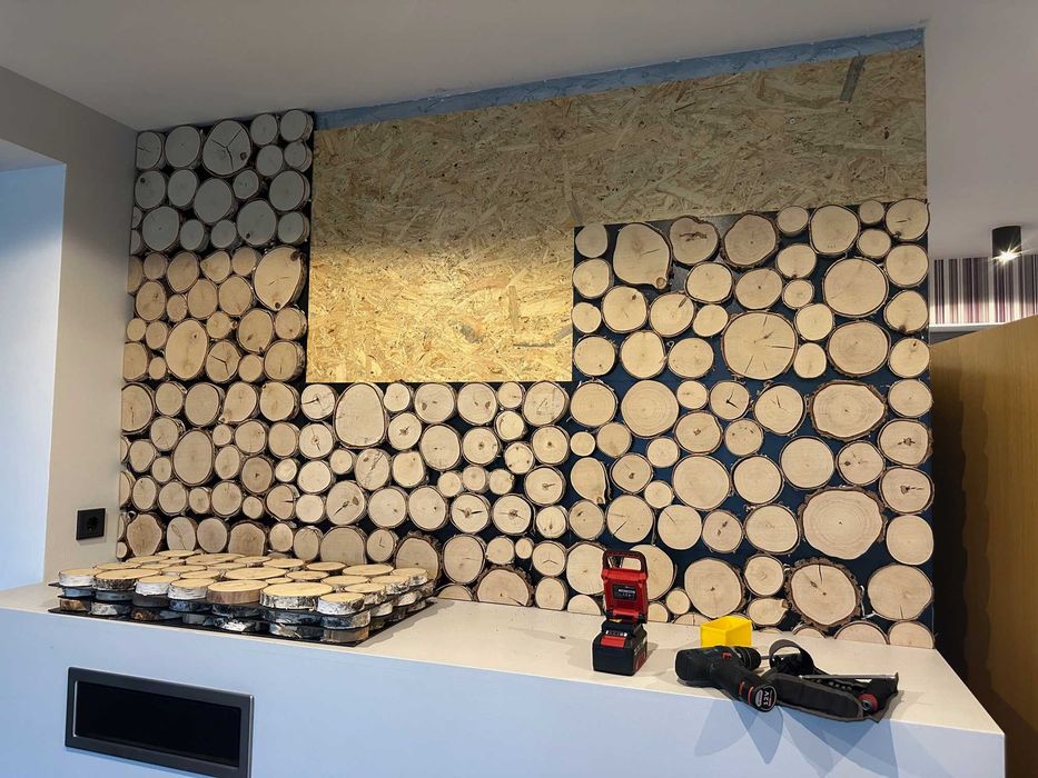 Panele ścienne dekoracyjne drzewo drewno okrąglaki nie sa to lamele