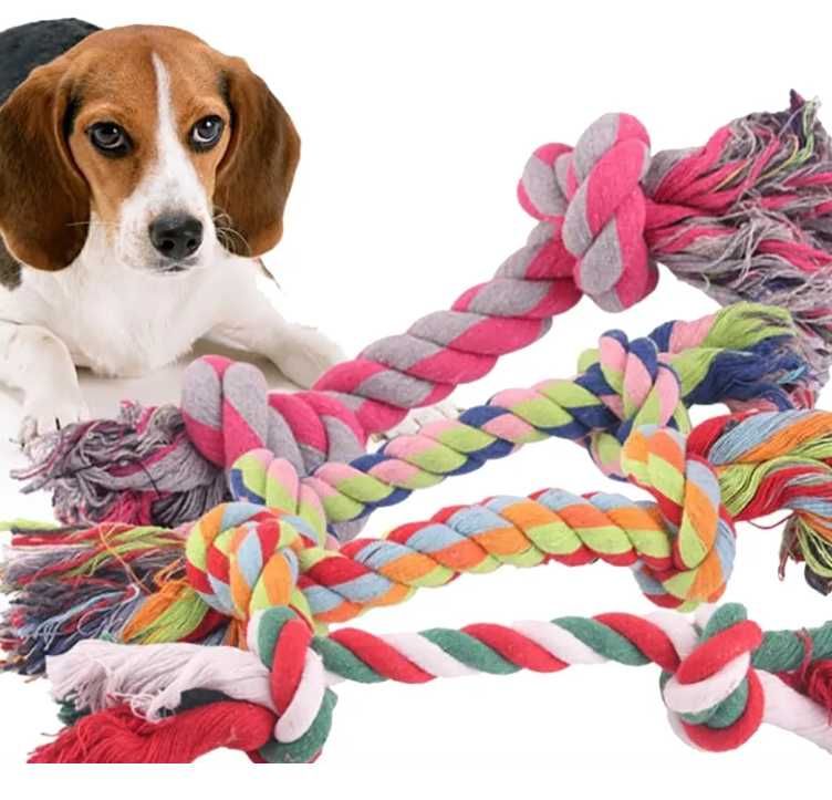 Zabawka dla psa sznur bawełniany szarpak węzeł 8 cm