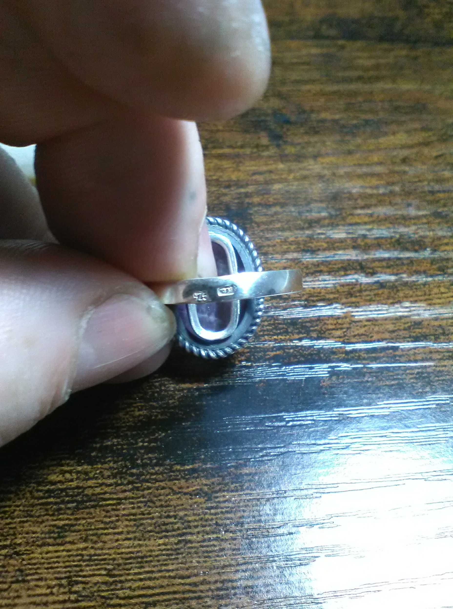 pierścionek srebrny z ametystem pr925