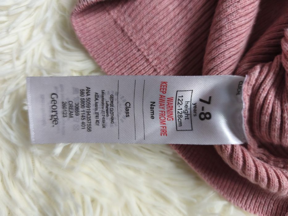 Różowy bawełniany sweterek r.122/128