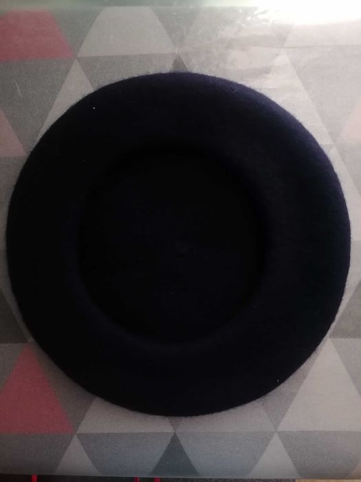 Берет женский классический шерстяной темно-синий р.56-58см новый