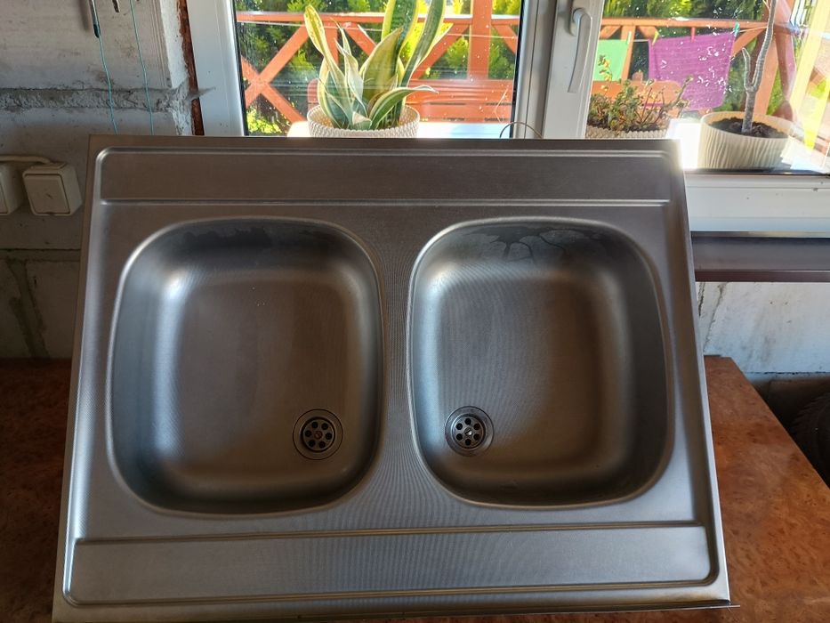 Zlewozmywak srebrny 60 na 80