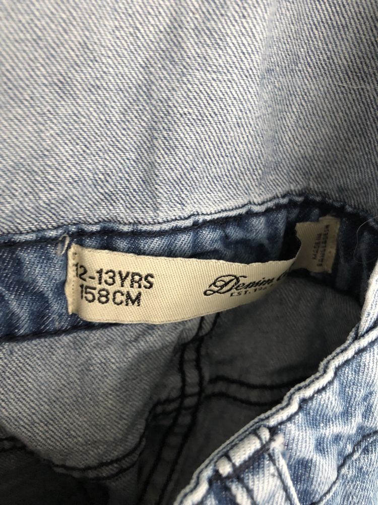 Ogrodniczki koronka szorty 158 spodenki 12-13 denim Primark