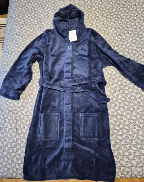 Nowy Szlafrok dziecięcy granatowy w rozm 158/164