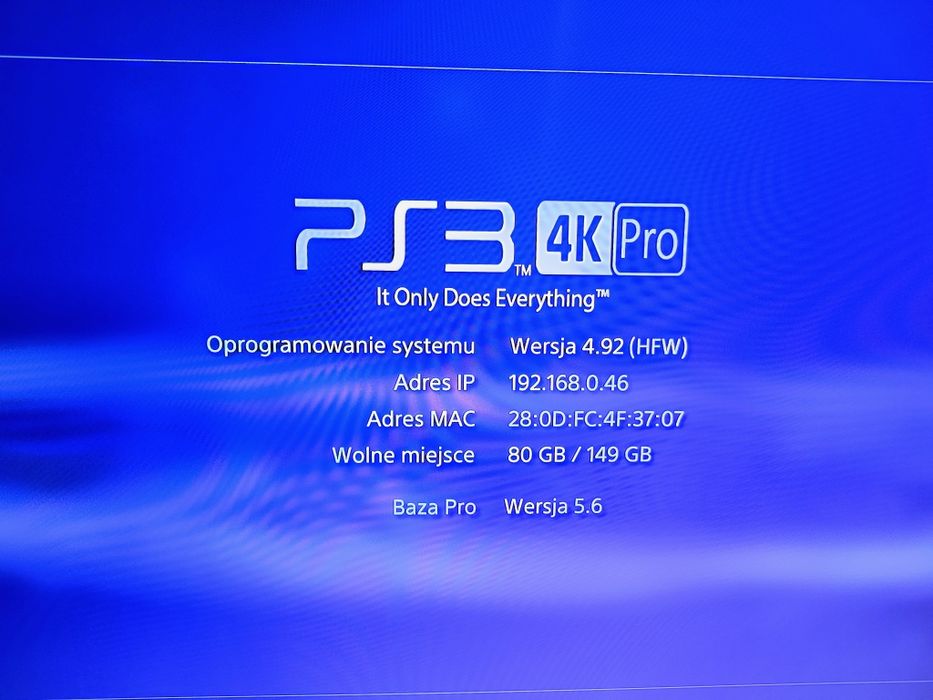 Playstation 3 Slim przerobiona  HFW 4.92 HEN 4K PRO MOD zestaw