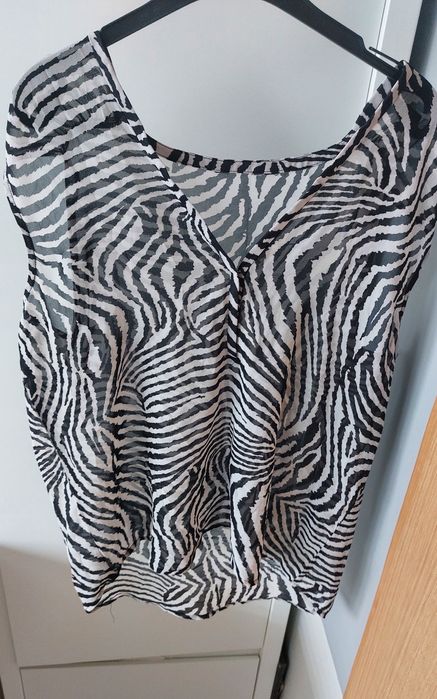 Koszula bluzka mgiełka zebra zwierzęce wzory L, XL oversize