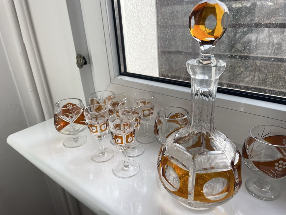 Piekna kryształowa karawka + kieliszki