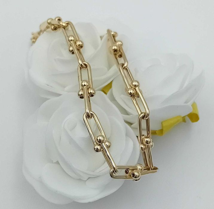 Złota bransoletka 17,5 cm próba 585 wyjątkowy splot NOWA /Fajne Okazje