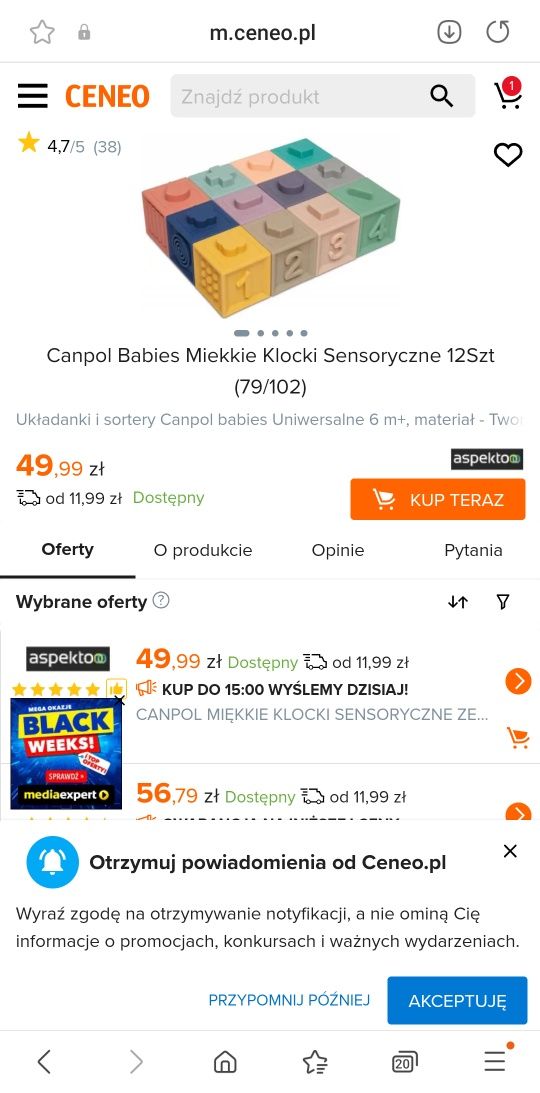 Nowe bez opakowania miękkie klocki sensoryczne canpol 12 szt