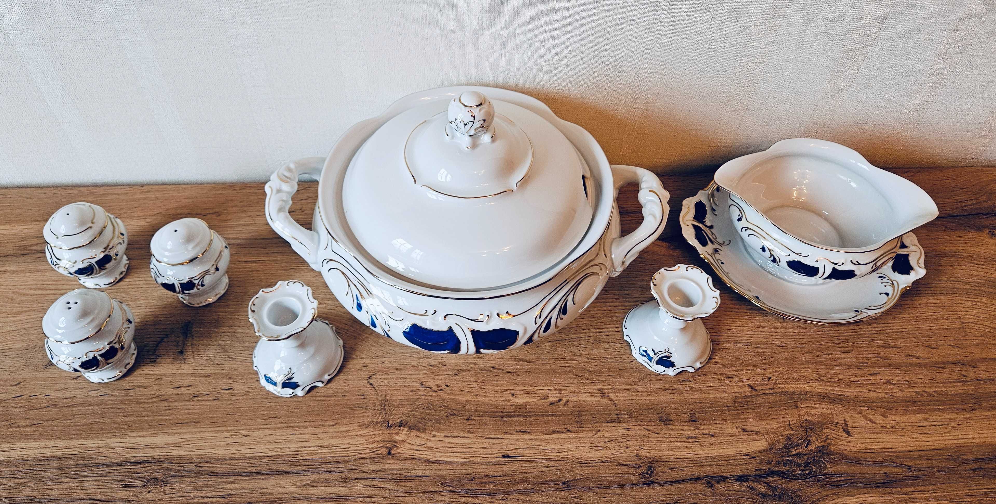 Serwis obiadowy i kawowy dla 12osób Porcelana Polska Demeter Fryderyka