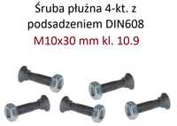 Śruba płużna 4-kt. z podsadzeniem DIN608 M10x30 mm kl. 10.9