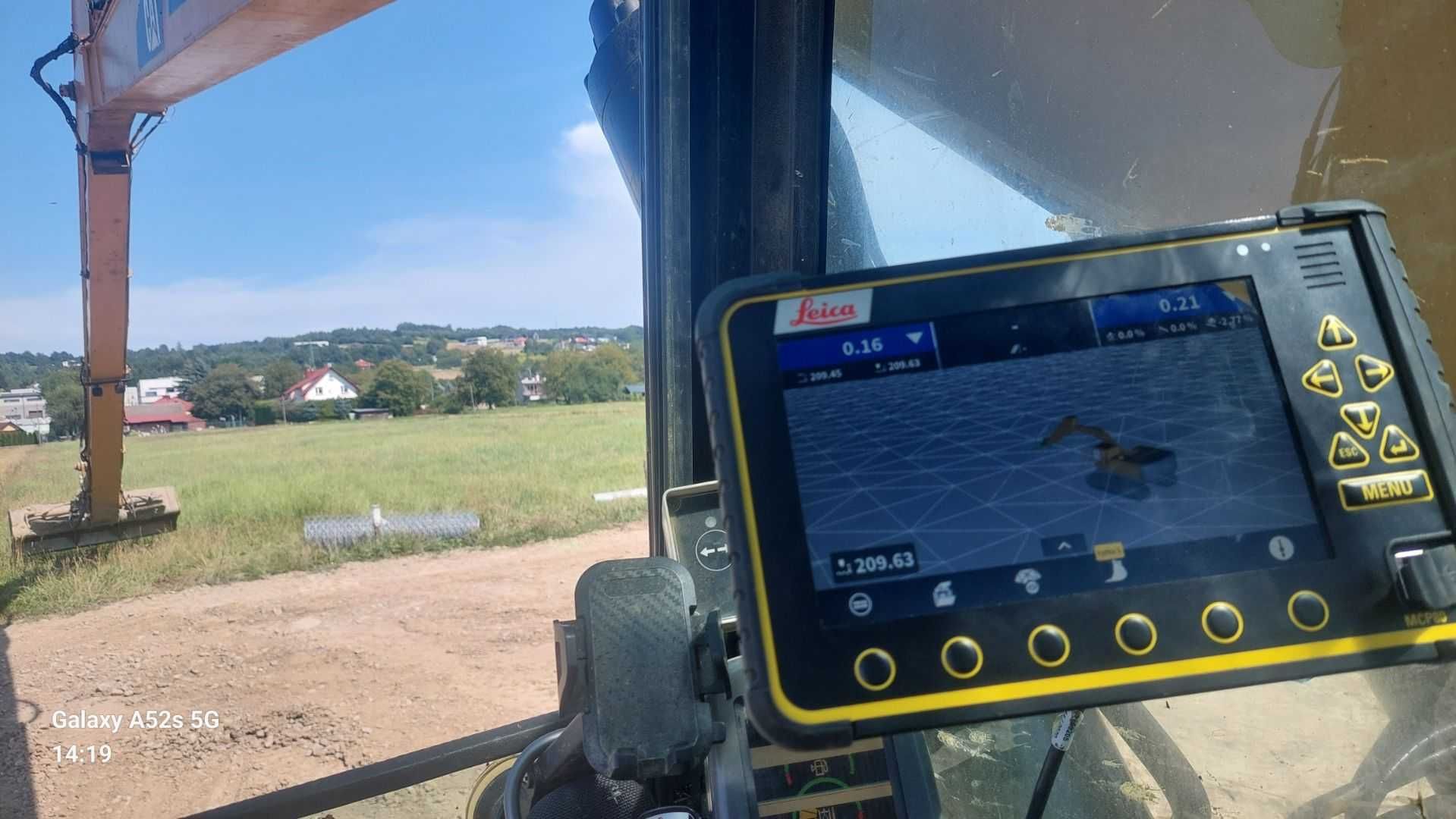 Wynajem usługi koparka Long Reach Cat 324D system 3D leica