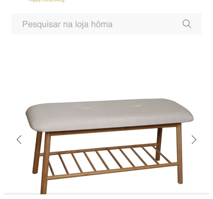 Banco de apoio com estante