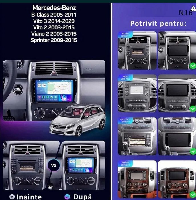 Nowoczesne radio multimedialne 9" do Mercedes-Benz - Android Auto, Car