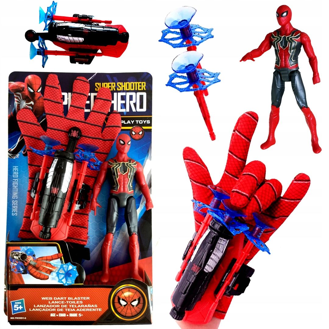 Spiderman Zestaw Rękawica Wyrzutnia Sieci Figurka
