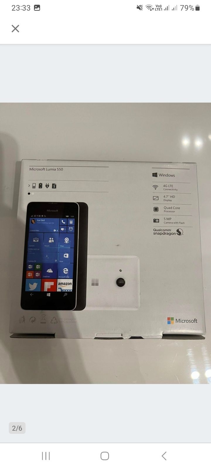 Smartfon Microsoft Lumia 550 1 GB / 8 GB czarny