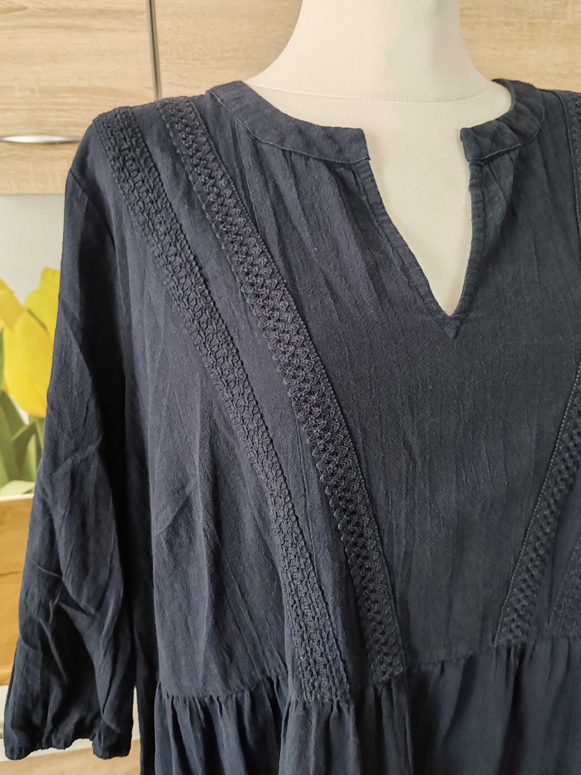 Piękna wygodna granatowa sukienka midi Vero Moda rozmiar 52 bawełna