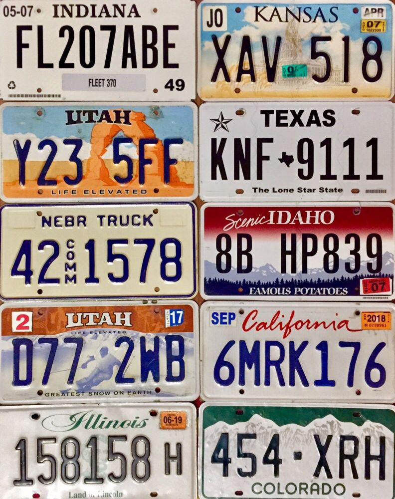 Американские номерные знаки США авто номера USA license plates