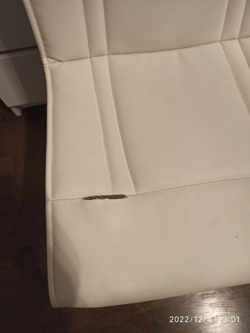 Krzesło obrotowe ekoskora biale