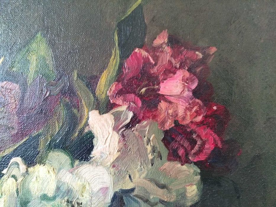 Obraz Martwa natura z przekwitającymi kwiatami, Olej na płótnie