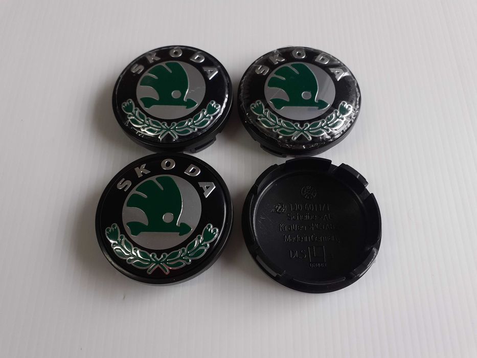 Centros/tampas de jante completos Skoda com 56, 60, 65 e 68 mm