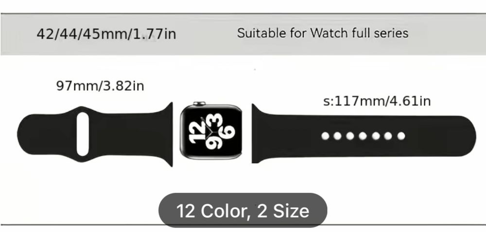 Pasek do Apple Watch w rozm. 42/44/45/49 czarny