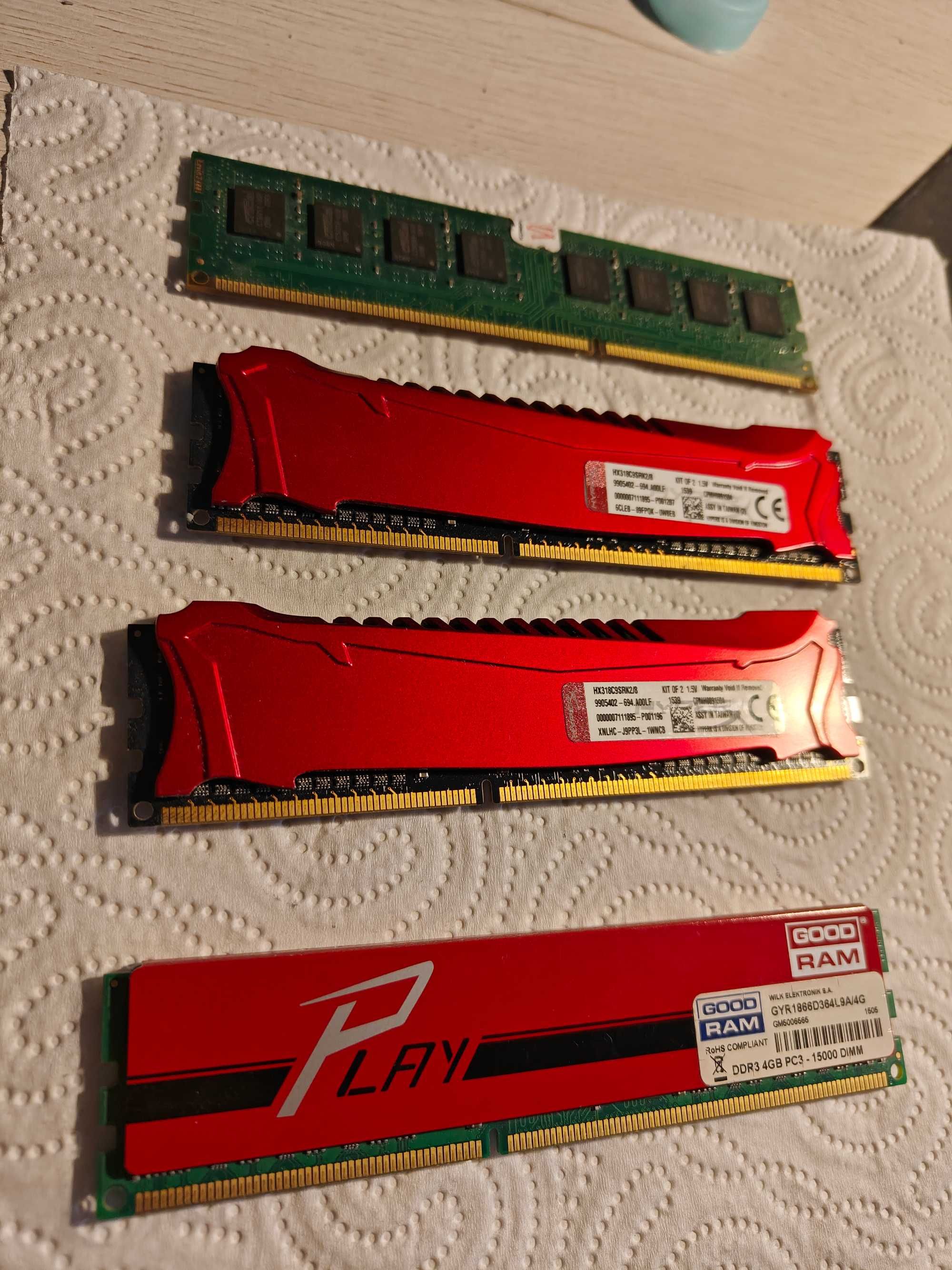 PAMIĘĆ RAM DDR3 20GB, różne taktowania, 4 sztuki