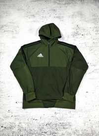 Bluza Adidas sportowa męska khaki zielona z kapturem r. S