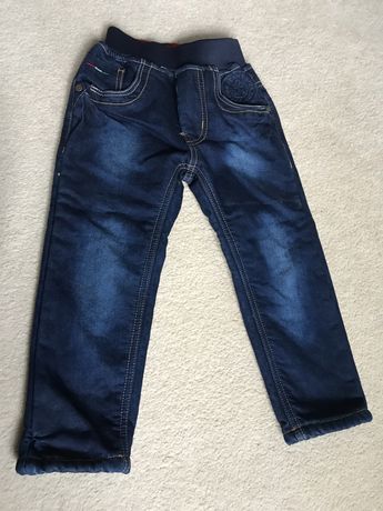 Spodnie zimowe ocieplane jeansy 104