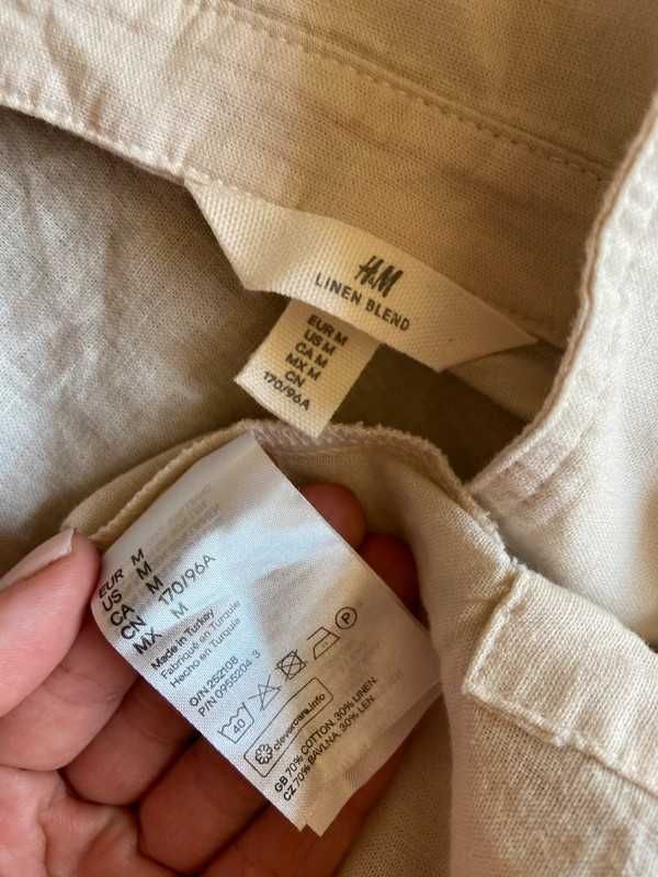Oversize krem bez pastele koszula tunika duza h&m m l 38 40