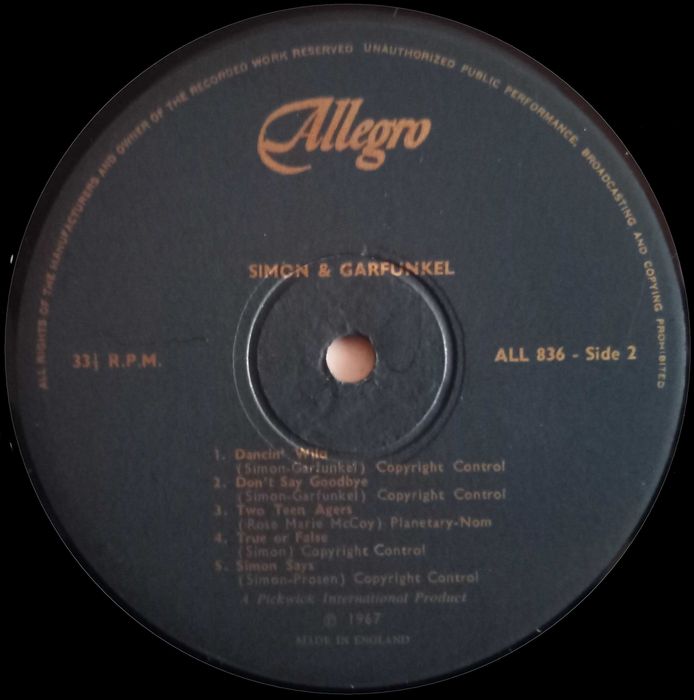 Simon & Garfunkel	- - - - -	Simon & Garfunkel	- - - - -	LP