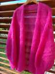 Moherowy sweter, kardigan, mgiełka handmade,