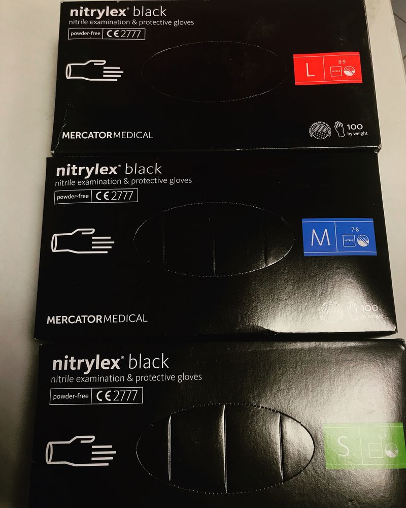 Перчатки нитриловые рукавички для рук Nitrylex Basic Classic, Mercator