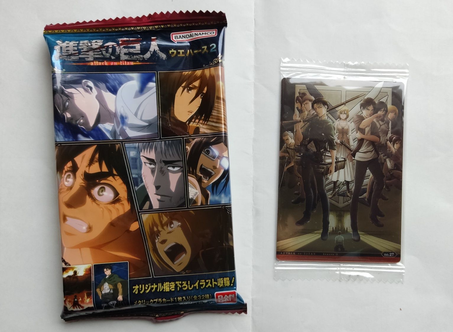 Atak Tytanów karty bandai manga anime eren levi attack on Titan mikasa